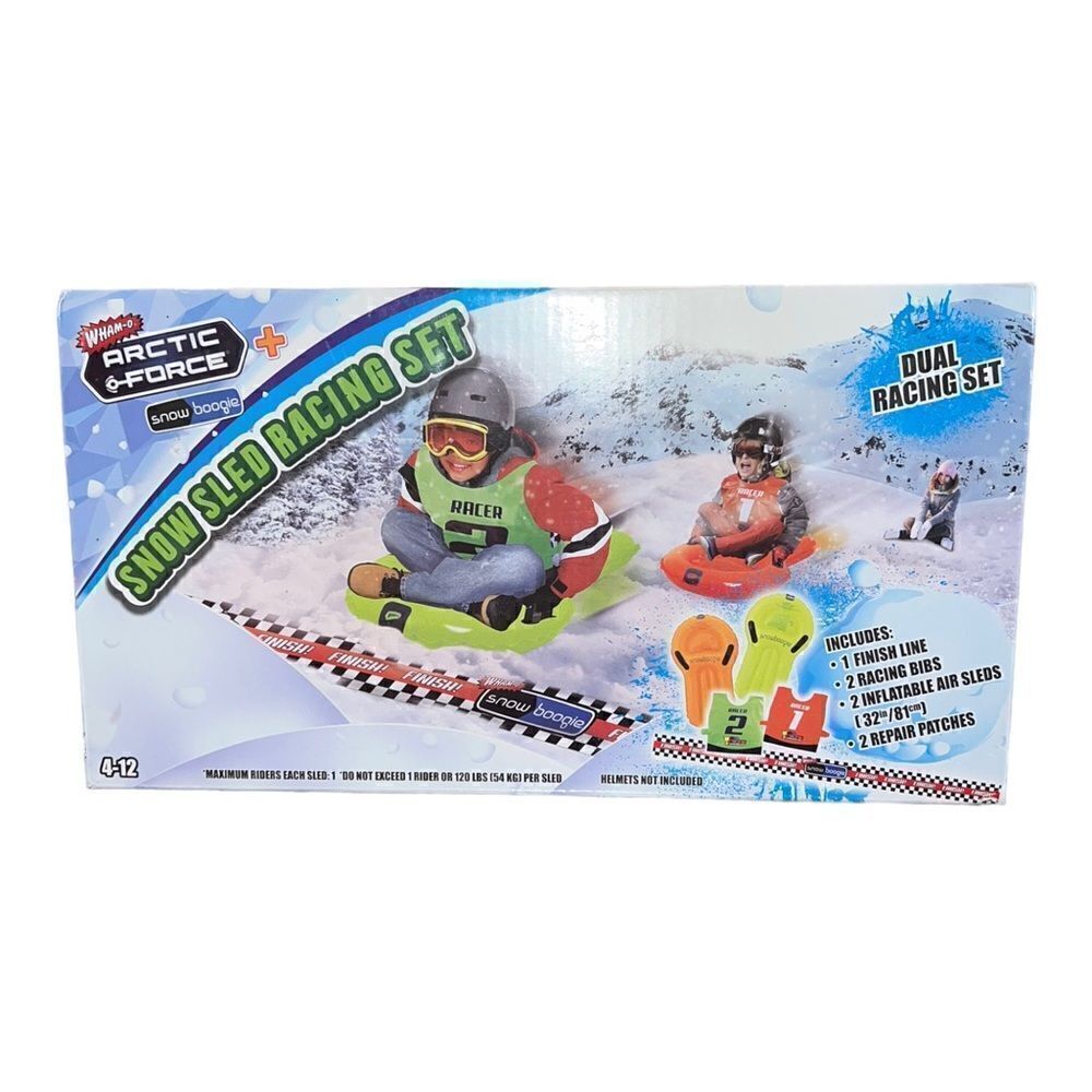 Wham-O Arctic Force Snow Sled Racing Set Includes 2 Inflatatable Air Sleds New